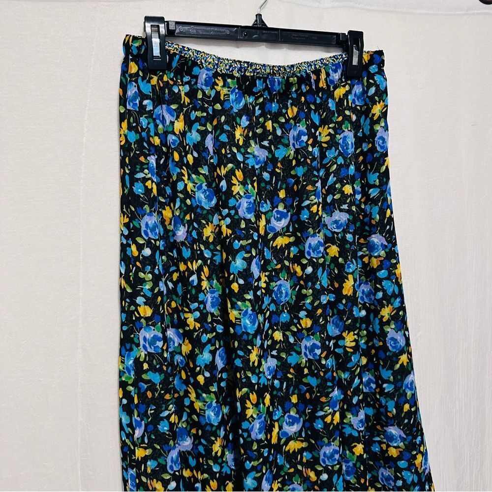 Reversible Semi Sheer Floral Skirt | 90s Vintage Long Flowy Maxi Skirt - Picture 8 of 10